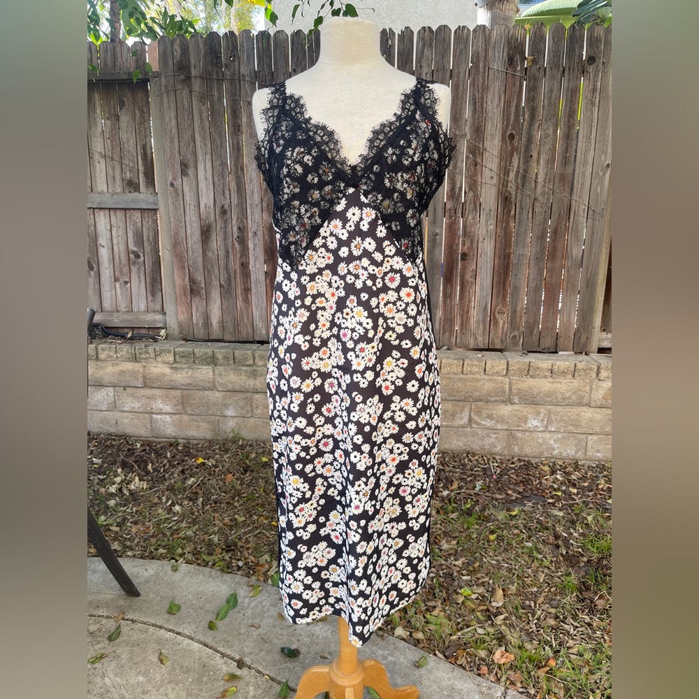 Zara Floral Lace Trim slip dress